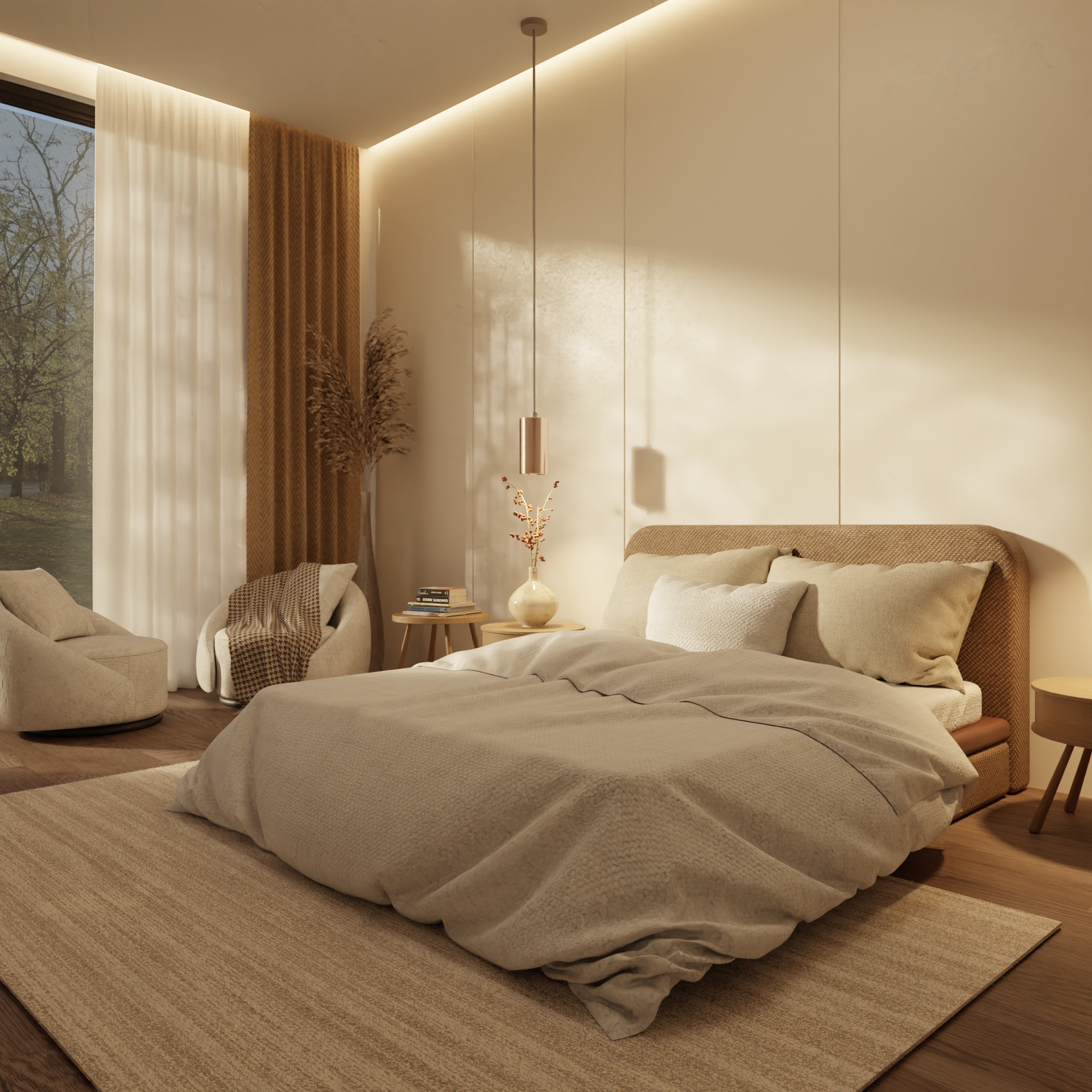 Master Suite – Interior Rendering Schlafzimmer