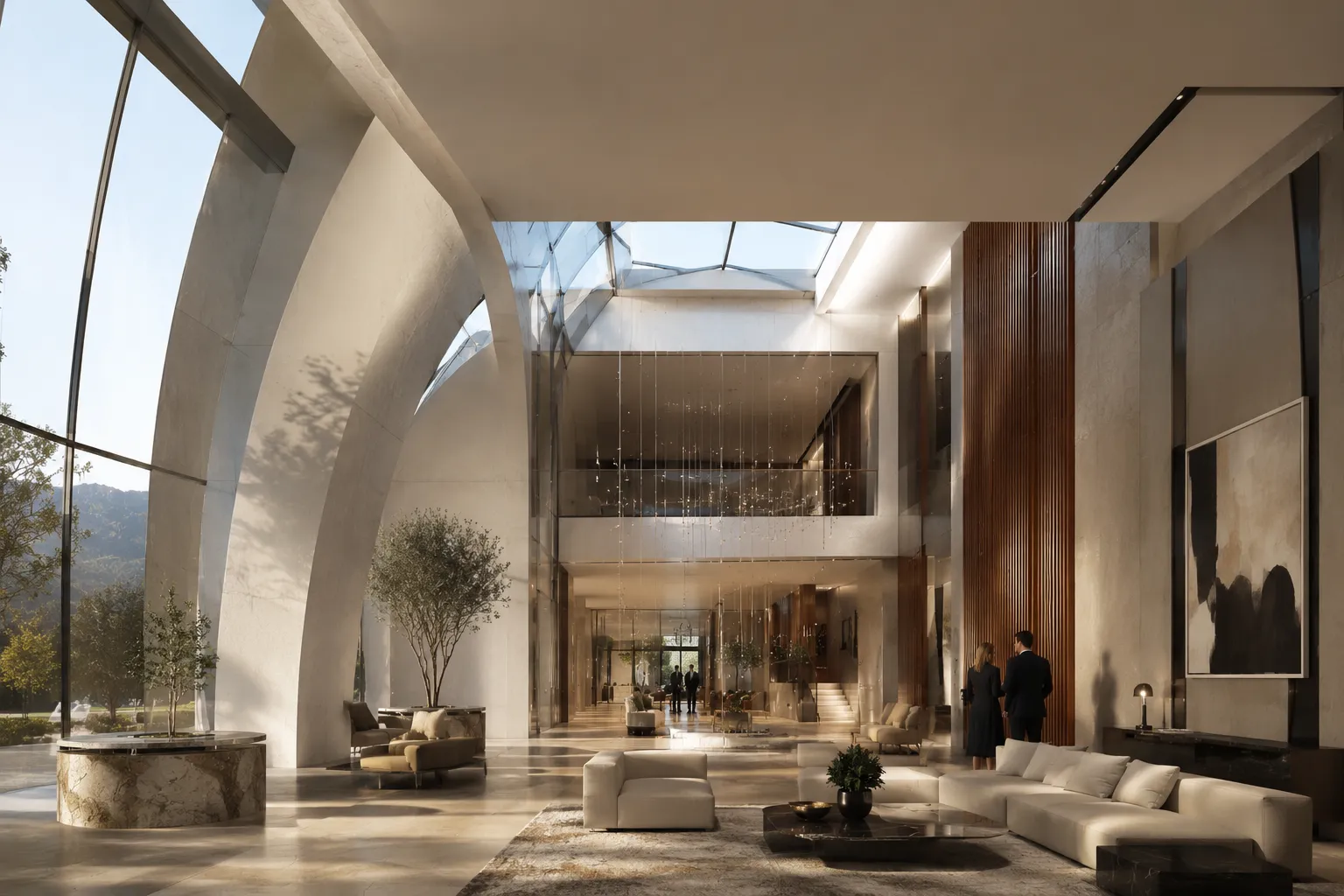 Repräsentative Empfangshalle — Innenraumvisualisierung Velaro Rendering