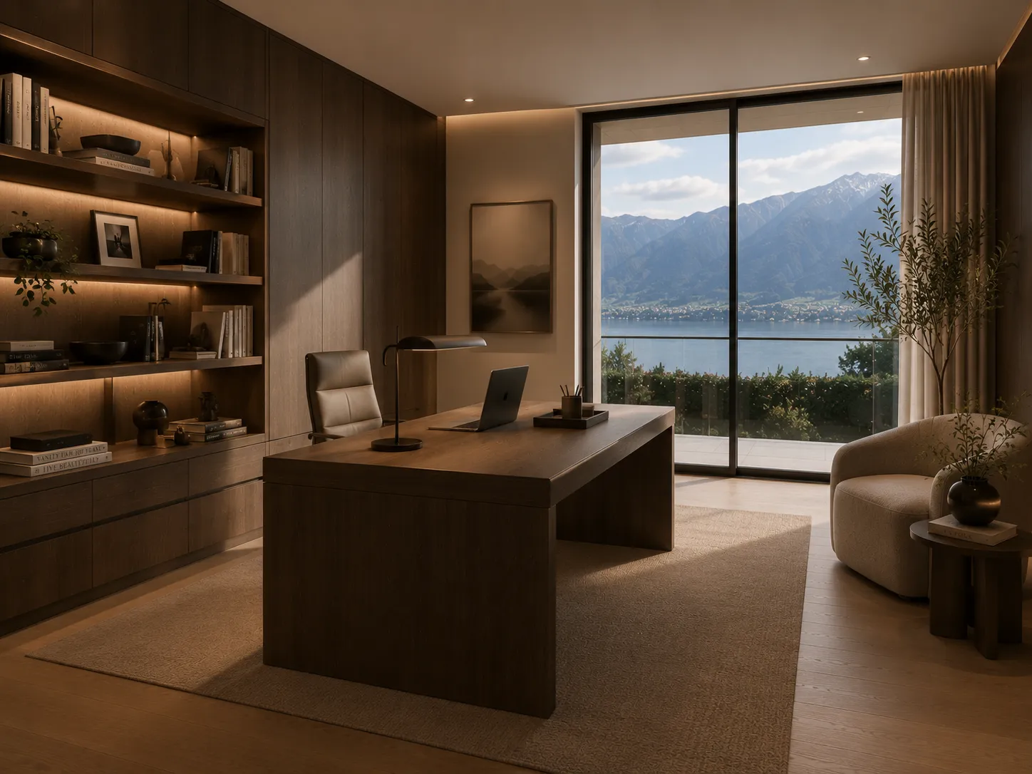 Arbeitszimmer am See — Interior · Arbeiten Visualisierung von Velaro Rendering